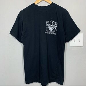 Bike Rally Motorcycle Eagle Key West Black Tee‎ Y2K Grunge Large